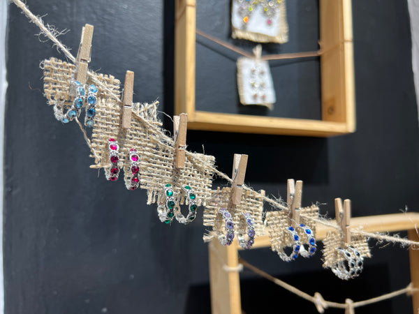 Aros de plata con cuarzos naturales