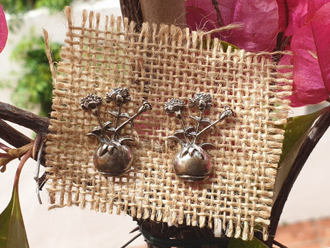 Pendientes maceta "clavel"