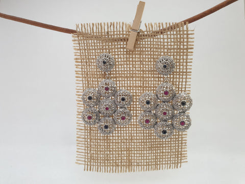 Pendientes largos roseton