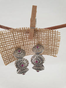 Pendientes Fernandinos aros de 6 roset. con piedras preciosas