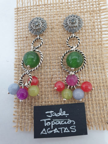 Pendientes fernandinos columpios de ágatas