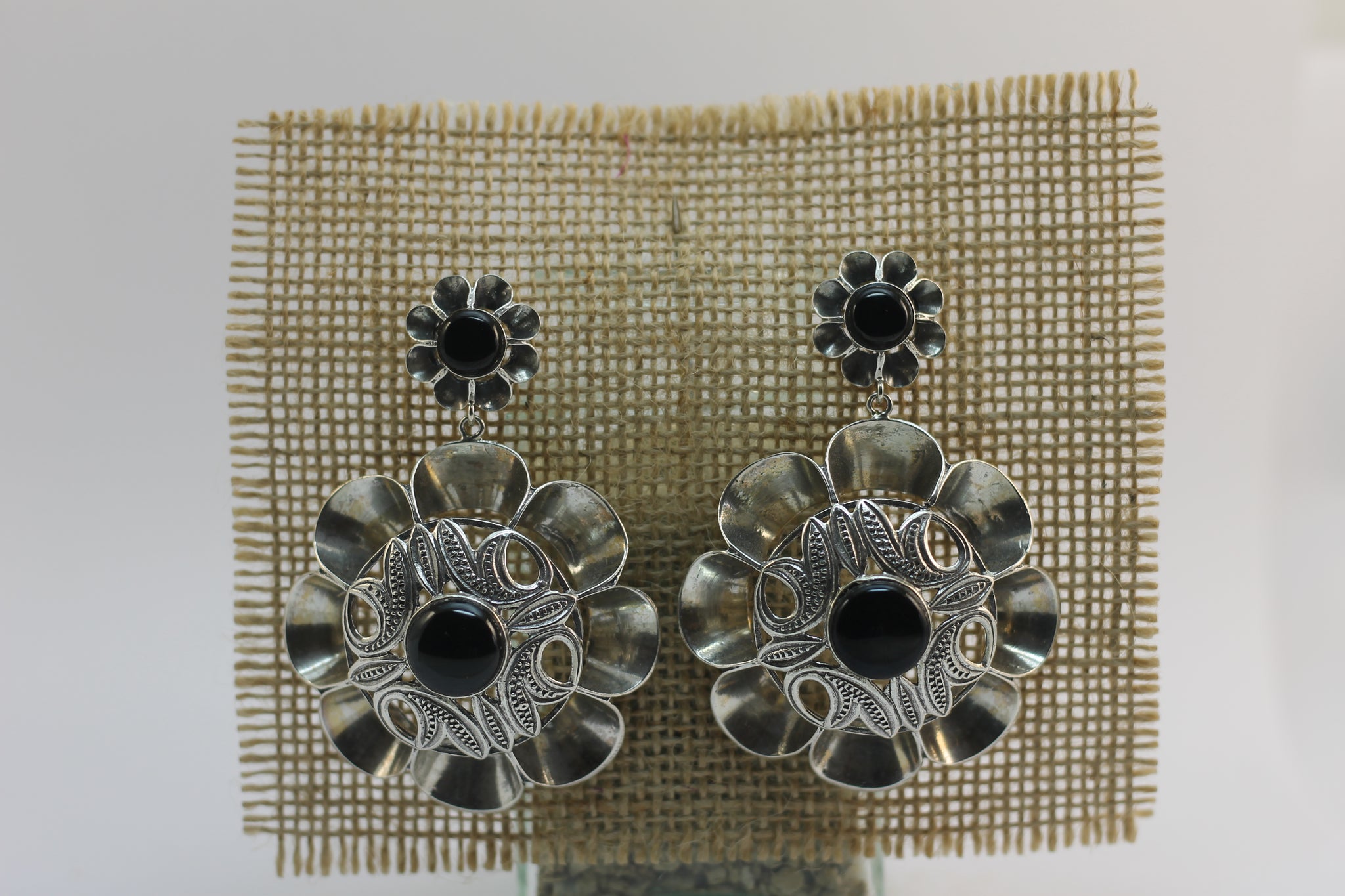 Pendientes Arquillo Doble Grande con Azabache Natural