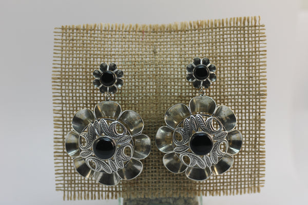 Pendientes Arquillo Doble Grande con Azabache Natural