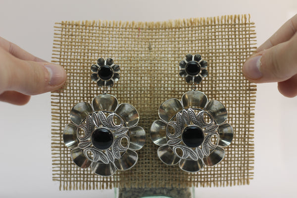 Pendientes Arquillo Doble Grande con Azabache Natural