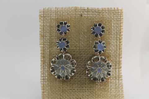 Pendientes Arquillo Triple con Calcedonia natural