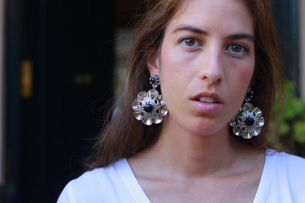 Pendientes Arquillo Doble Grande con Azabache Natural